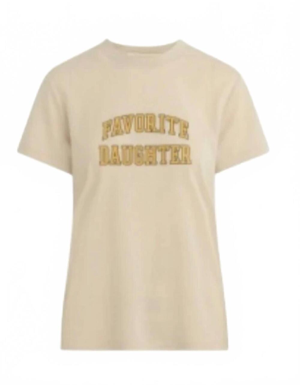 NEW FAVORITE DAUGHTER women's the collegiate classic tee in stone/dijon